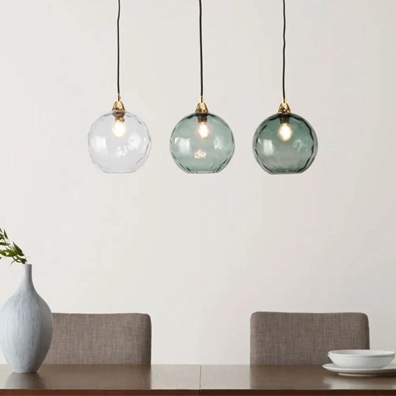 Water Ripple Suspension Boule Moderne Verre Rouge/Vert/Bleu Salon - Neutralighting