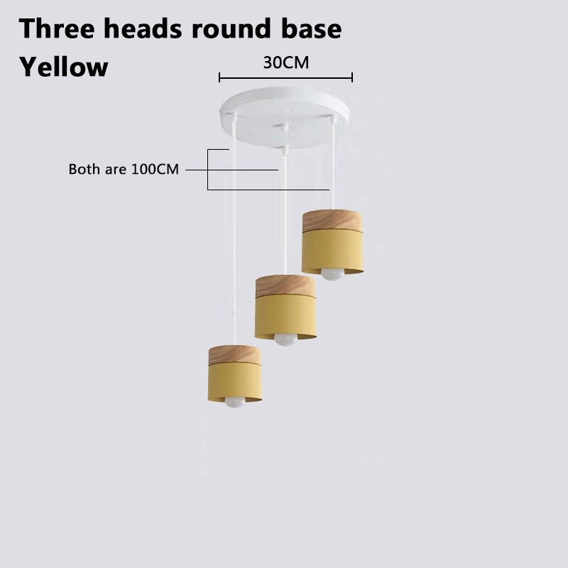Valentina Suspension LED Macaron Nordique Métal/Bois Chambre - Neutralighting
