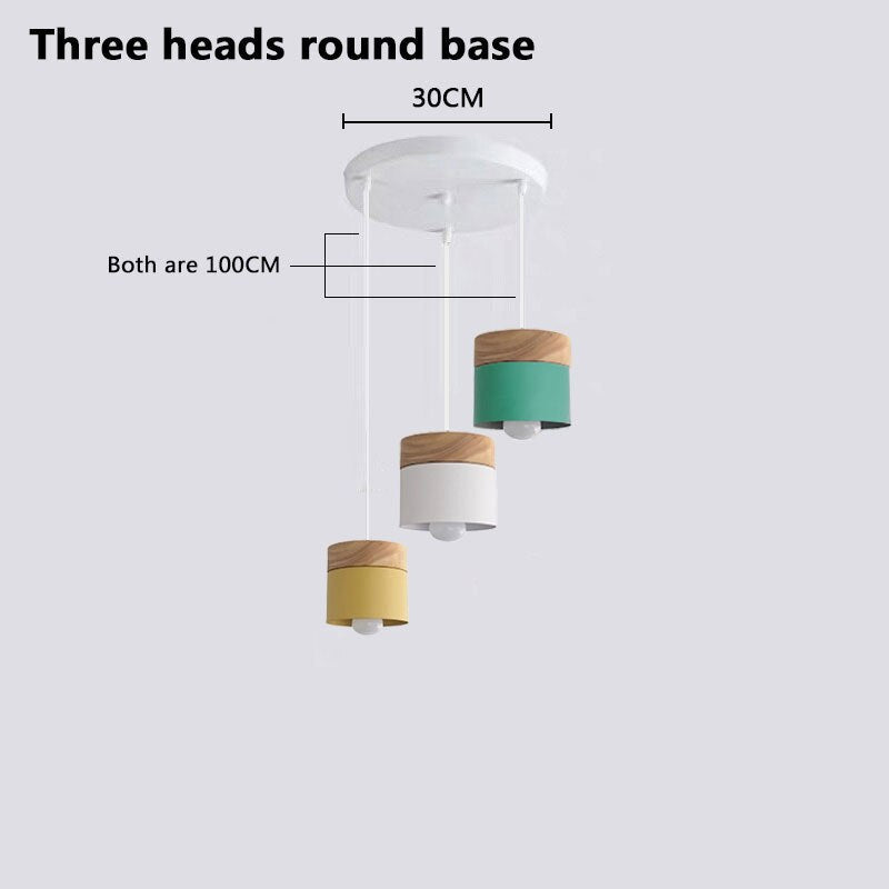 Valentina Suspension LED Macaron Nordique Métal/Bois Chambre - Neutralighting