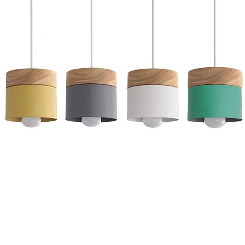 Valentina Suspension LED Macaron Nordique Métal/Bois Chambre - Neutralighting