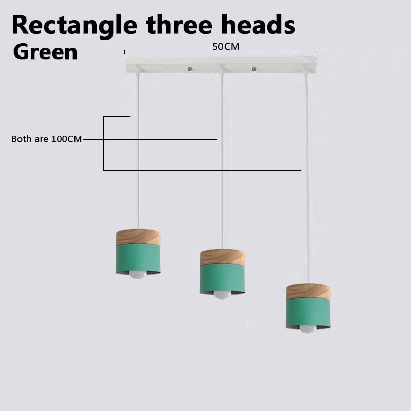 Valentina Suspension LED Macaron Nordique Métal/Bois Chambre - Neutralighting