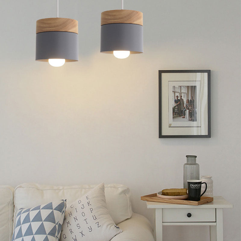 Valentina Suspension LED Macaron Nordique Métal/Bois Chambre - Neutralighting