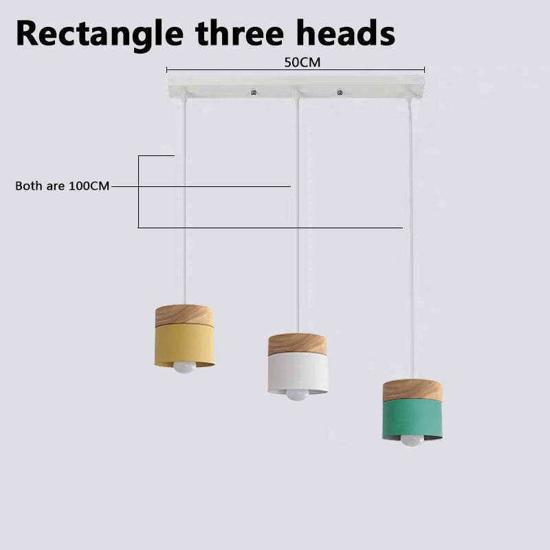 Valentina Suspension LED Macaron Nordique Métal/Bois Chambre - Neutralighting
