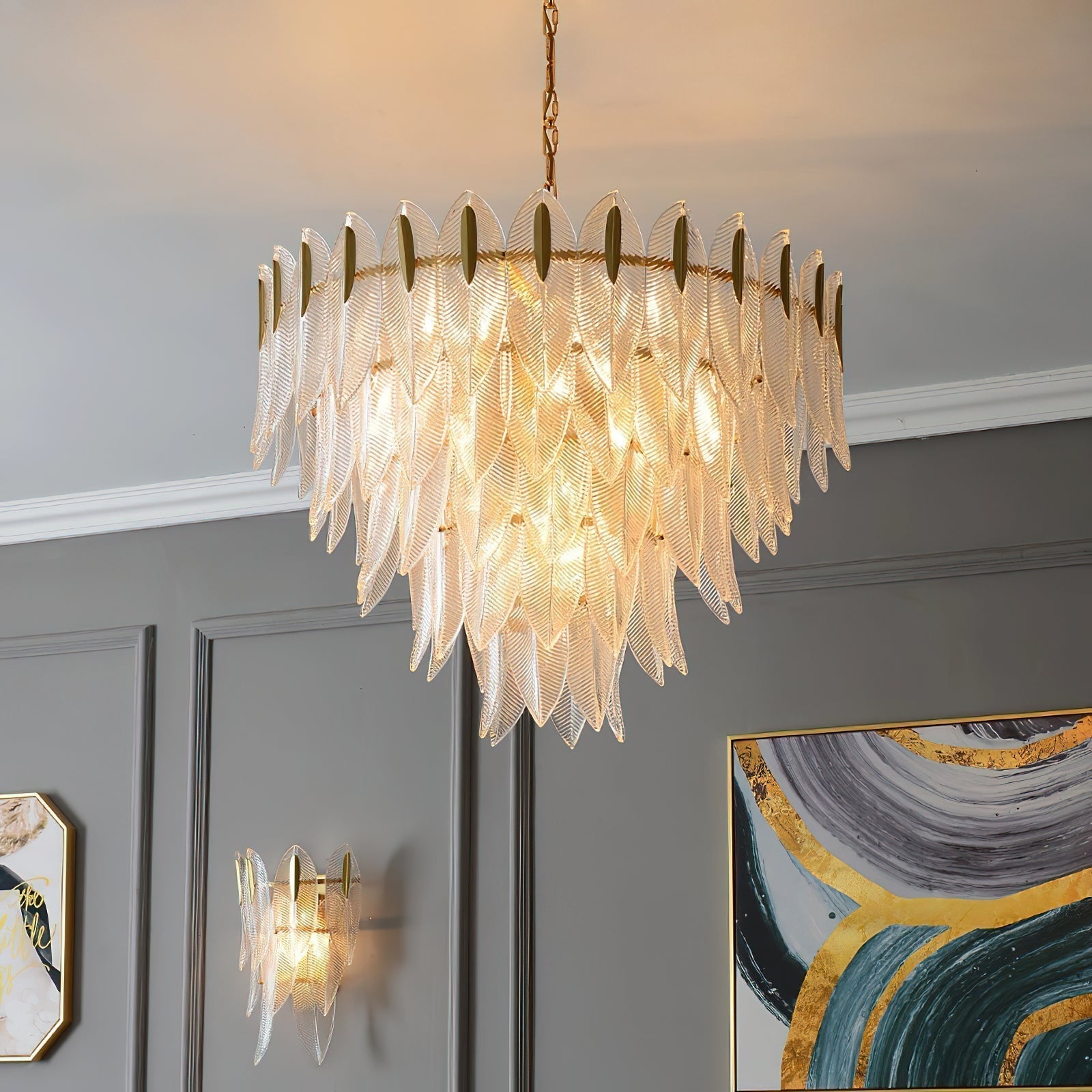 Ivthayra Lustre Postmoderne en Laiton et Verre de Luxe - Neutralighting
