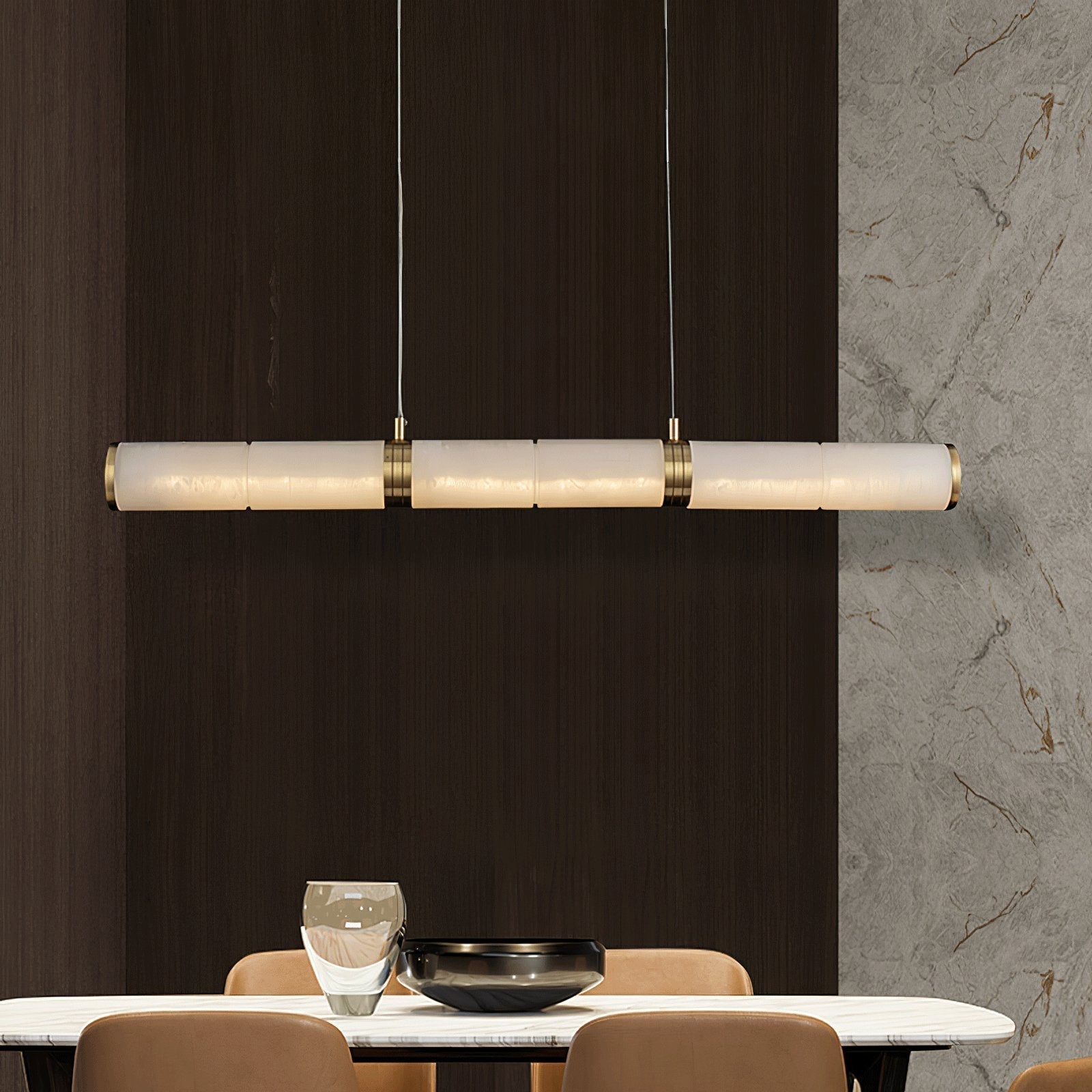 Eira Minimaliste Albâtre Linéaire Pendentif Lumière - Neutralighting