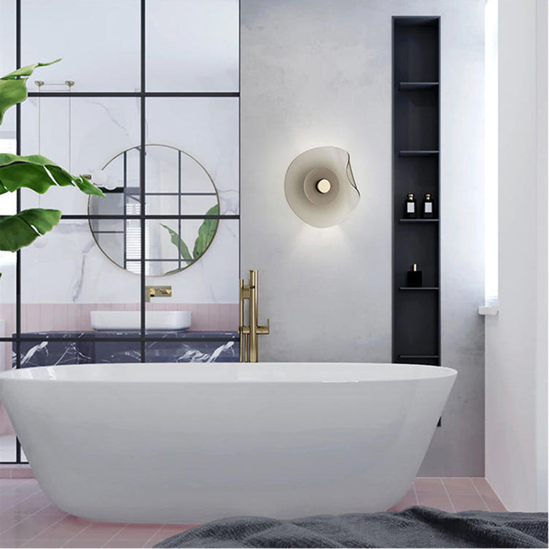 Arisha Applique Murale Fleur Moderne, Métal/Verre, Gris/Bleu, Salon - Neutralighting