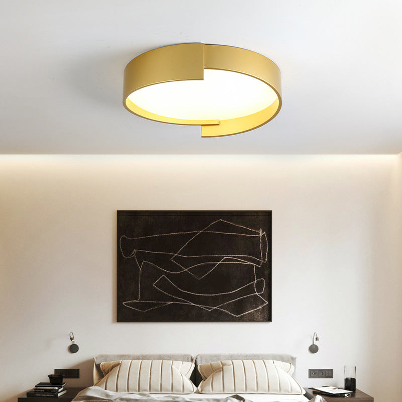 Arisha Plafonnier Rond Moderne, Métal/Acrylique, Blanc/Gris/Vert/Doré, Salon - Neutralighting
