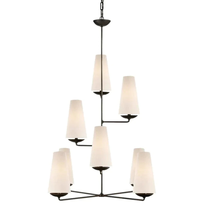 Silva Lustre LED Moderne Design, Métal/Tissu, Noir/Or, Salle à Manger