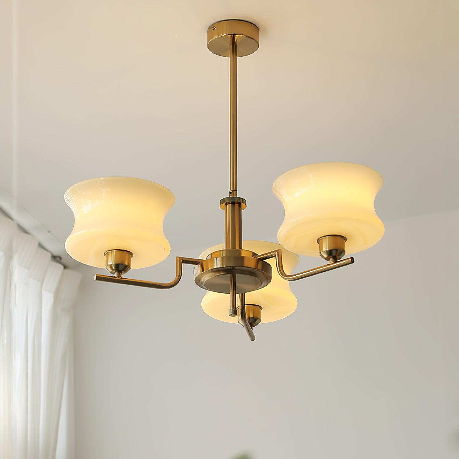 Lustra Chandelier en Verre Vintage Doré Naturel - Neutralighting