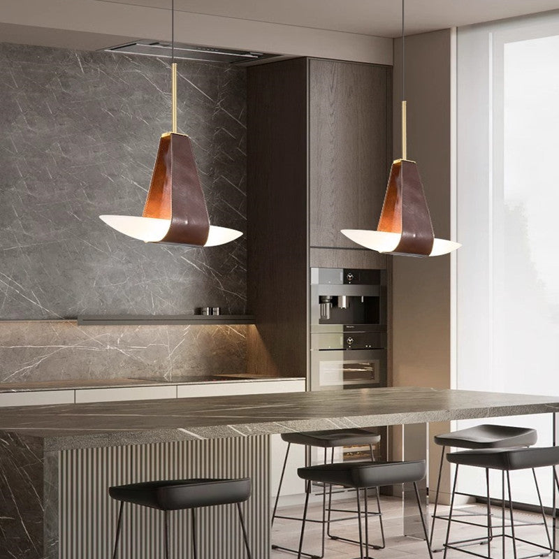 Valentina Suspension Luminaire Industrielle Rouge Verre Métal Salon - Neutralighting