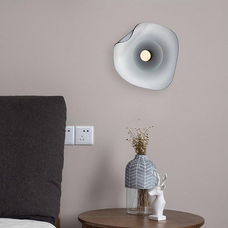 Arisha Applique Murale Fleur Moderne, Métal/Verre, Gris/Bleu, Salon - Neutralighting