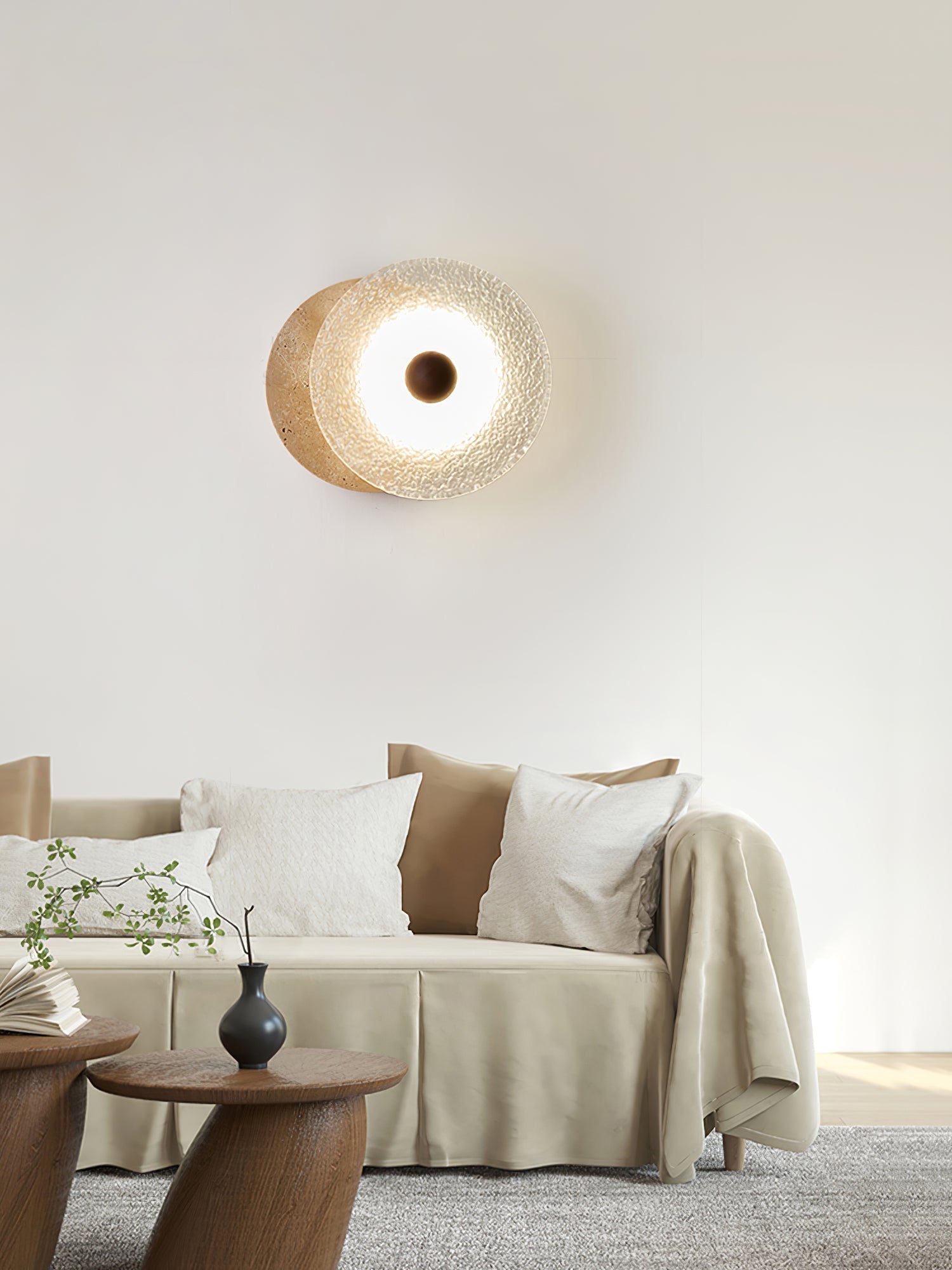 Olivia Applique Murale Moderne en Travertin - Neutralighting