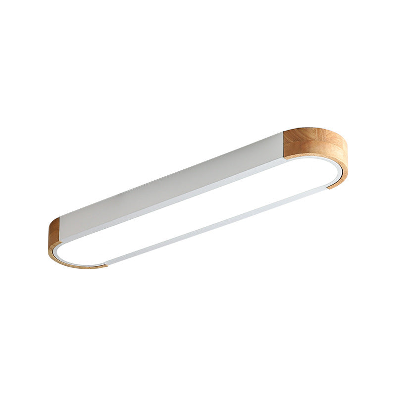 Mero Plafonnier Barre Longue Moderne. Bois/Acrylique. Blanc/Gris/Vert - Neutralighting