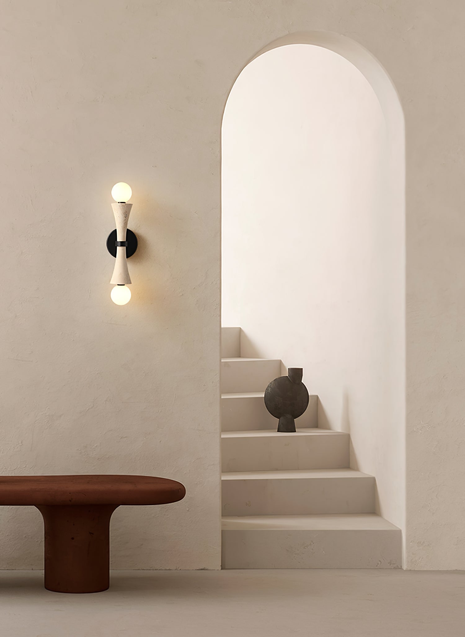 Oloriel Applique Murale Sculpturale en Travertin Élégante - Neutralighting