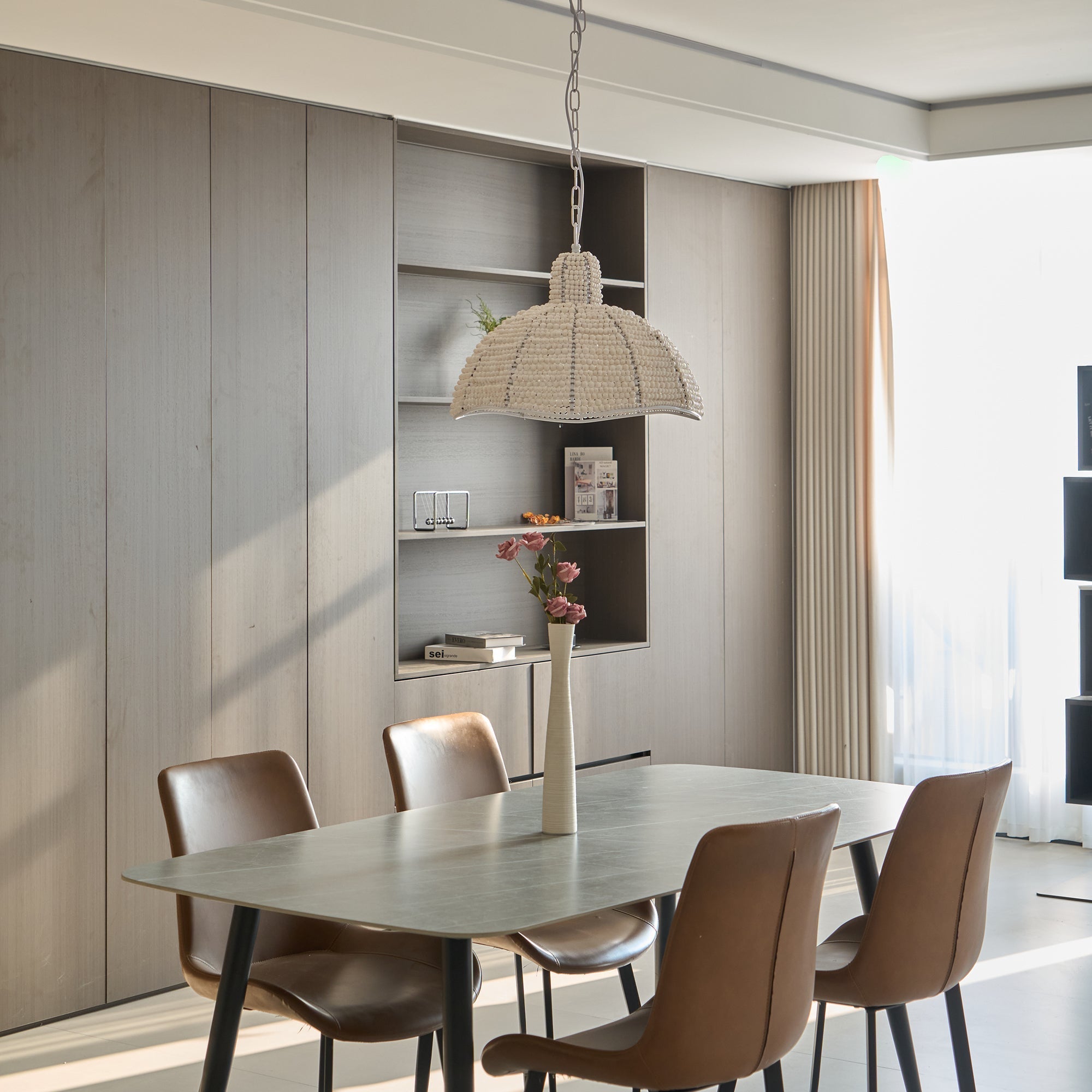 Veliraris Postmodern Luxury Metal Wood Pendant Lamp - Lamp Copper