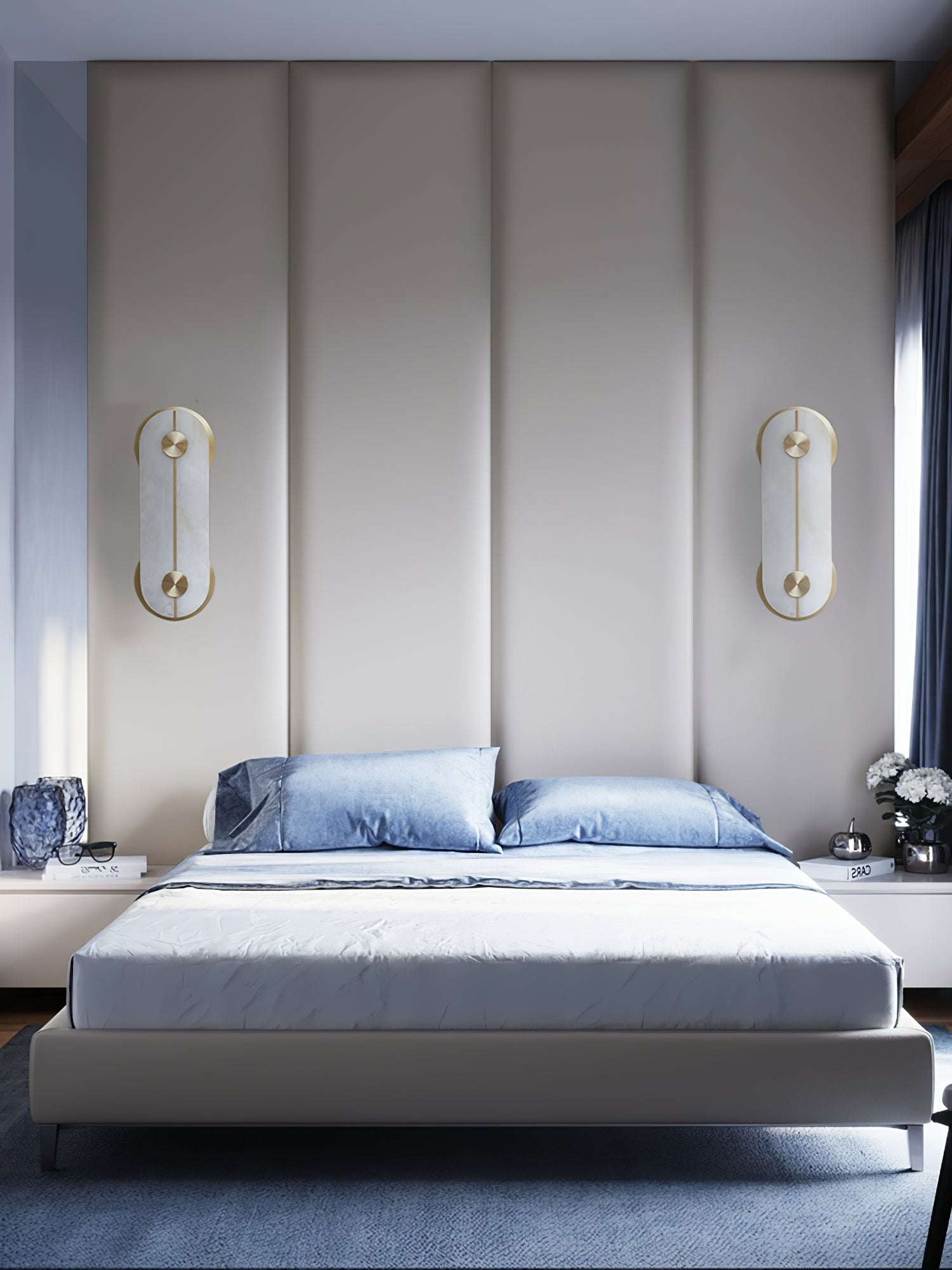 Selene Applique Murale Moderne en Albâtre et Laiton - Neutralighting