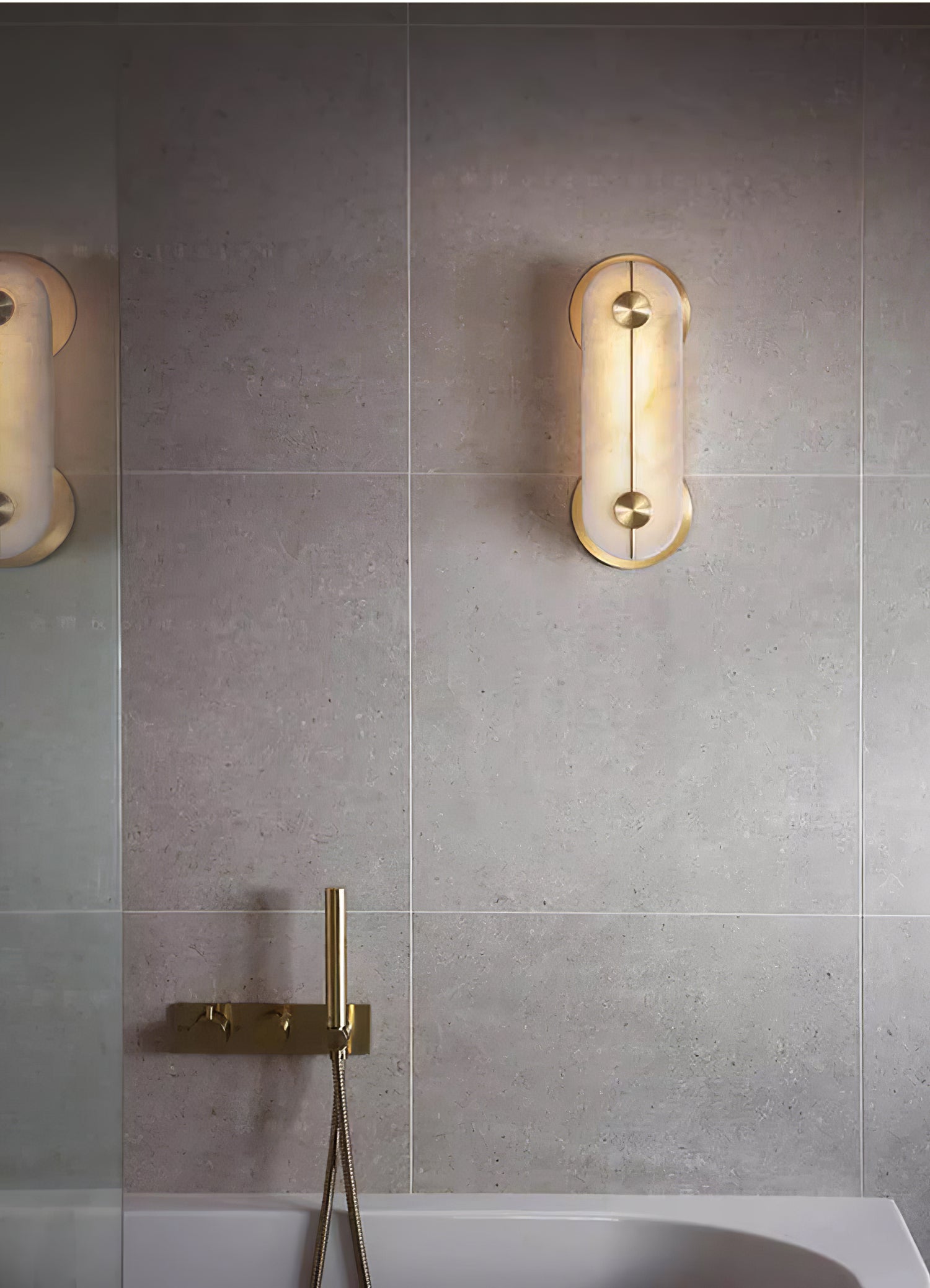 Selene Applique Murale Moderne en Albâtre et Laiton - Neutralighting