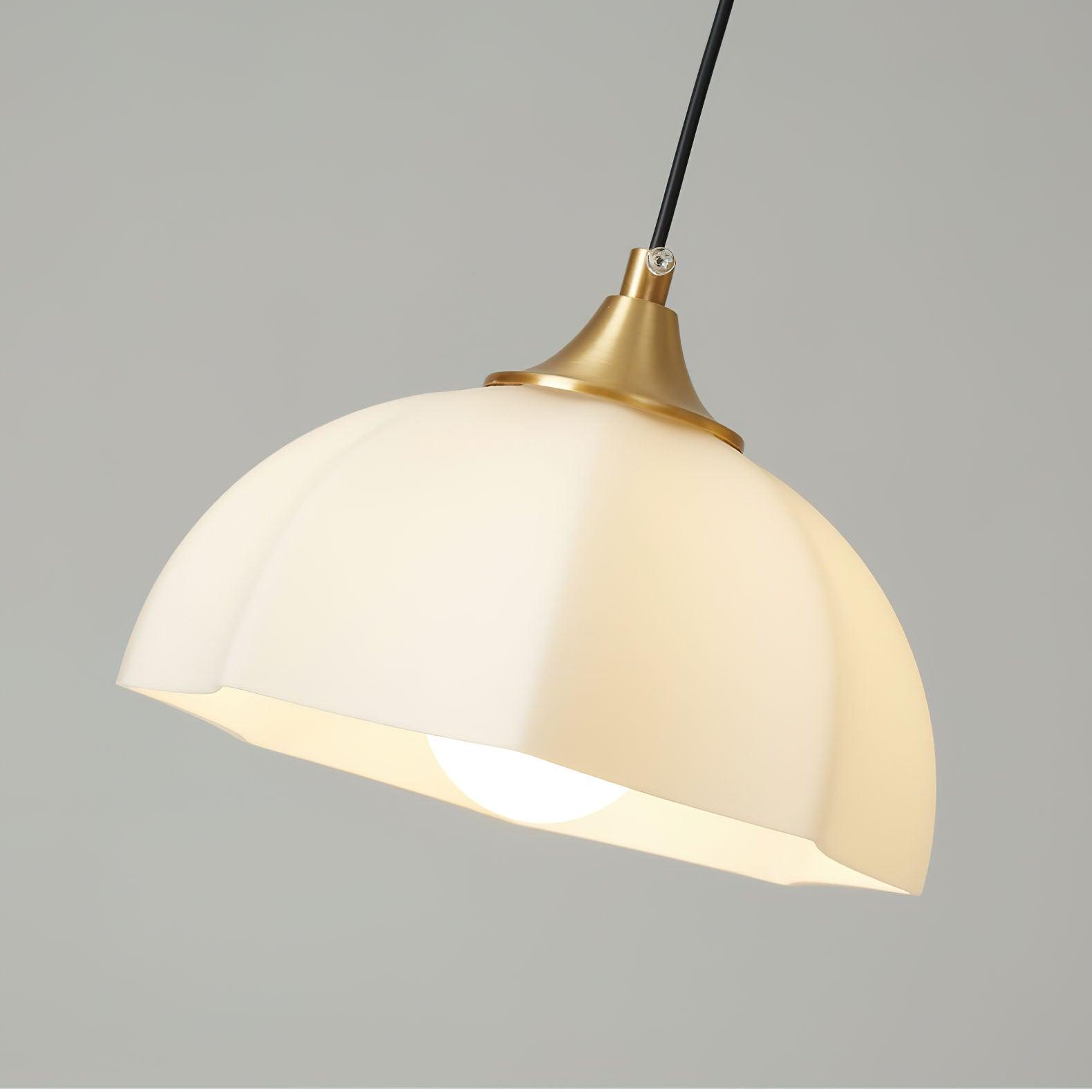 Lustra Chandelier Bol En Verre Octagonal Cuivre Français - Neutralighting