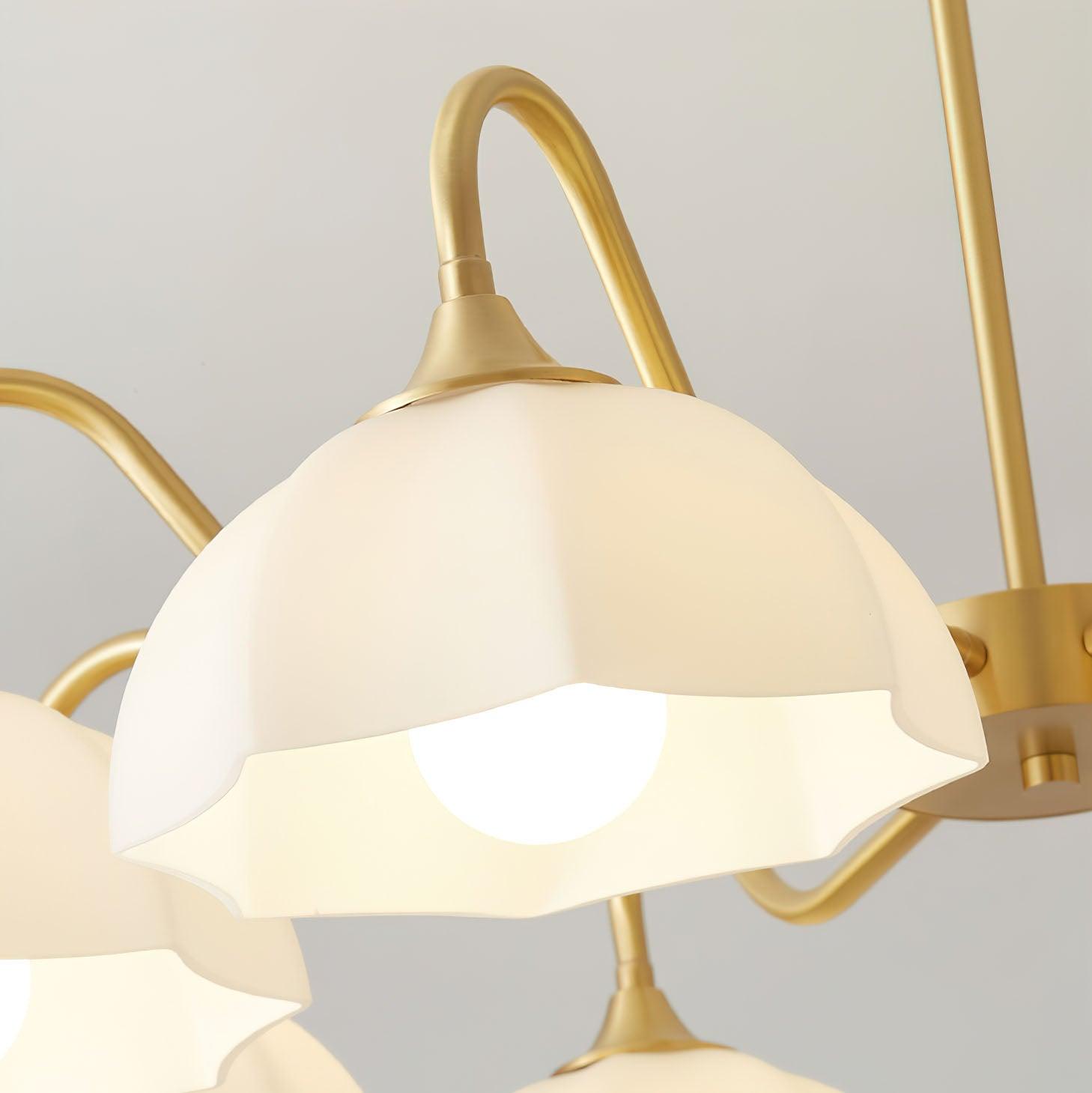 Lustra Chandelier Bol En Verre Octagonal Cuivre Français - Neutralighting