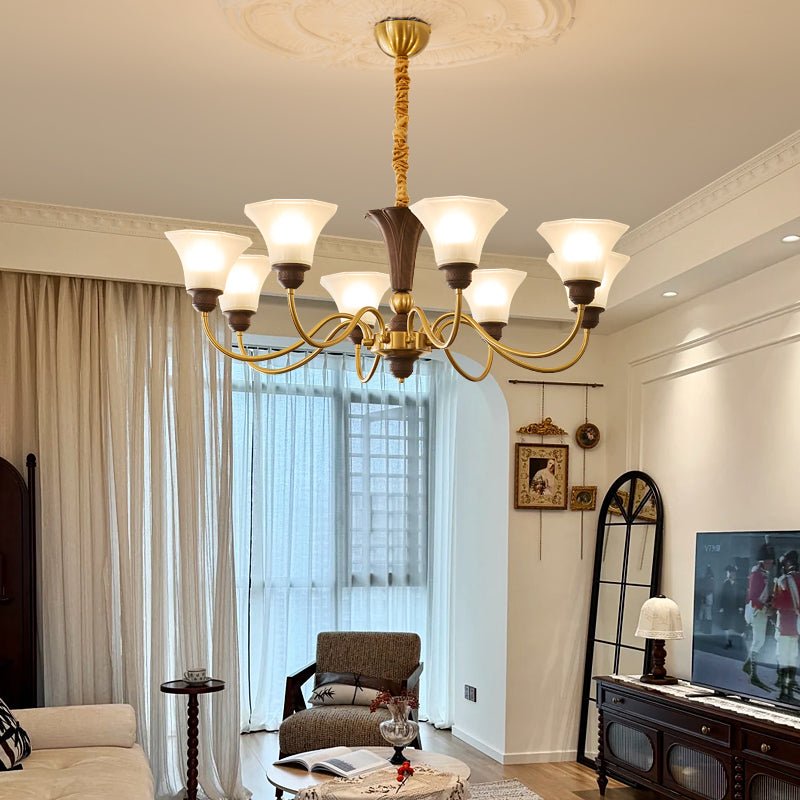 Ciphaen Chandelier en Bois et Verre Vintage - Neutralighting