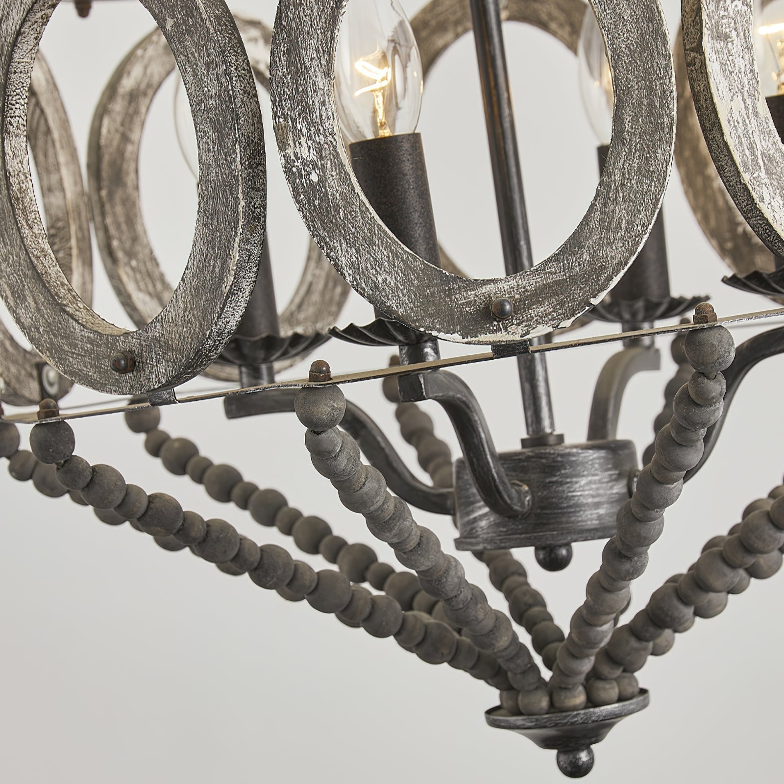 Zasorila Vintage Wooden Metal Chandelier - Lamp Copper