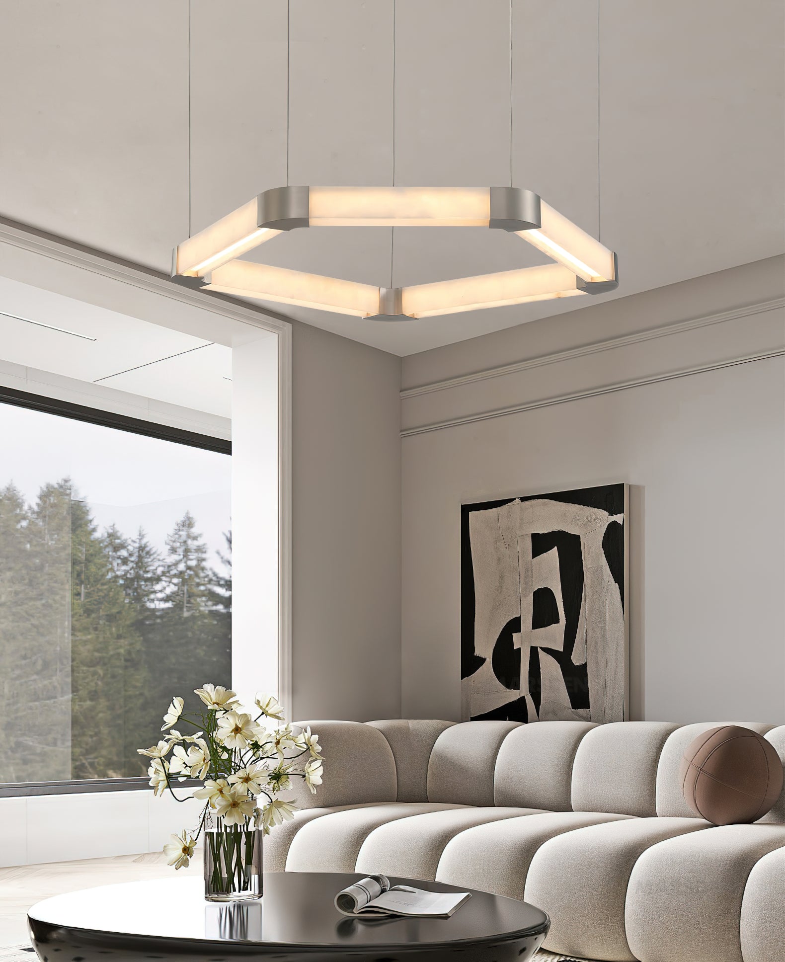 Celaeisra Lustre Unique à Anneau Unique en Albâtre - Neutralighting
