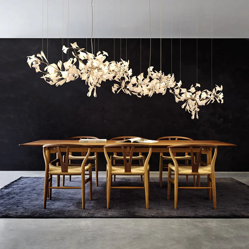 Davor Lustre Suspension Feuille Artistic Design. Métal/Céramique. Blanc. Salon - Neutralighting