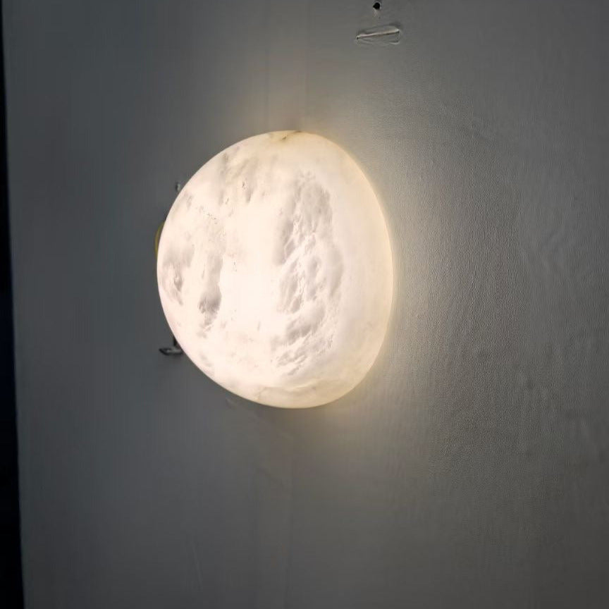 Grex Applique Murale Minimaliste Ronde en Albâtre