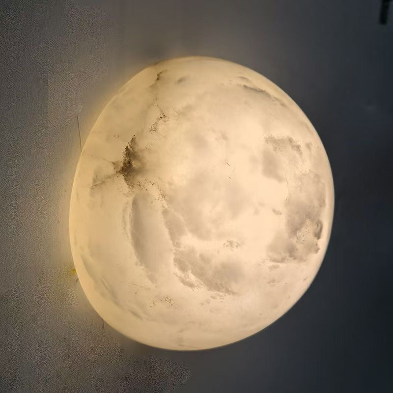 Grex Applique Murale Minimaliste Ronde en Albâtre