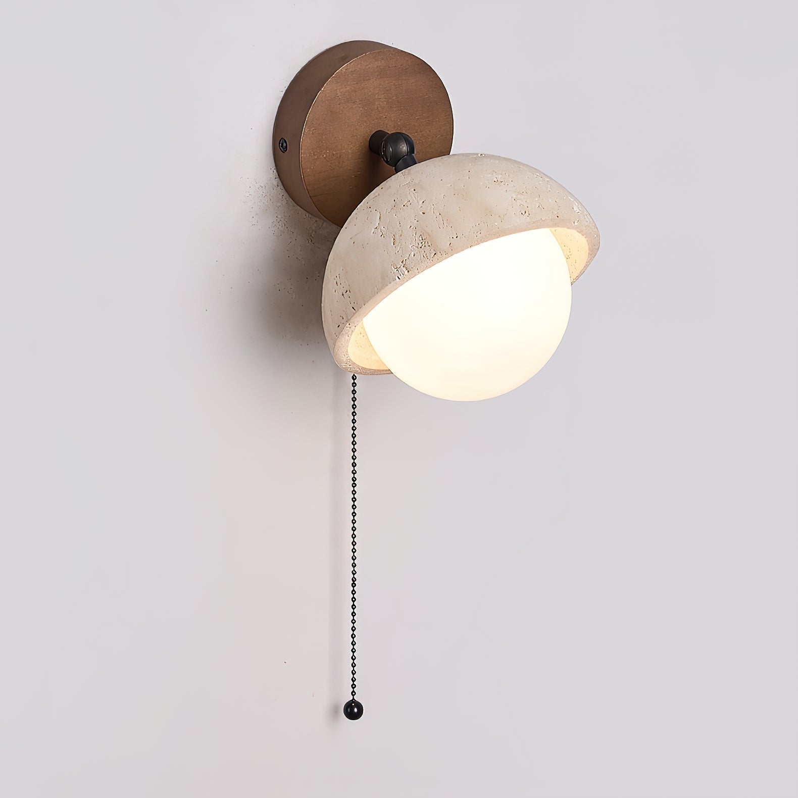 Myrinir Applique Murale Moderne Minimaliste en Bois et Travertin - Neutralighting
