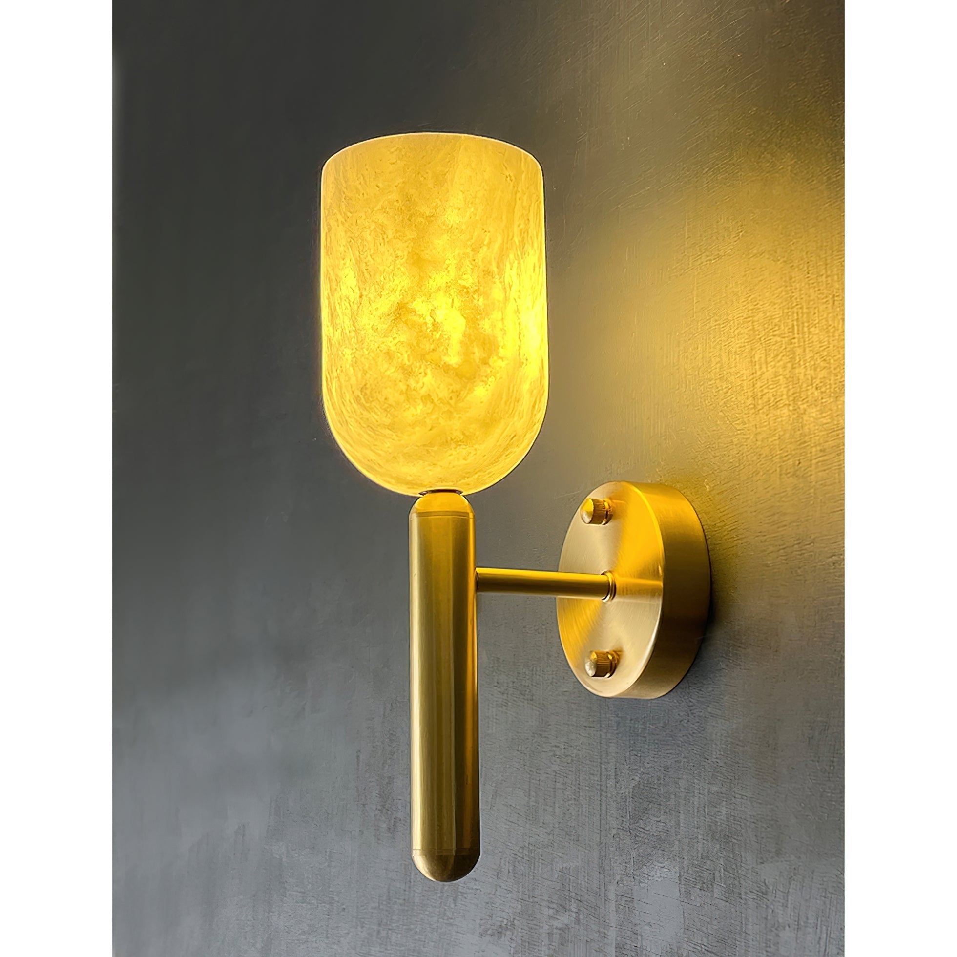 Lyphaia Applique Murale Moderne Minimaliste en Laiton et Albâtre - Neutralighting