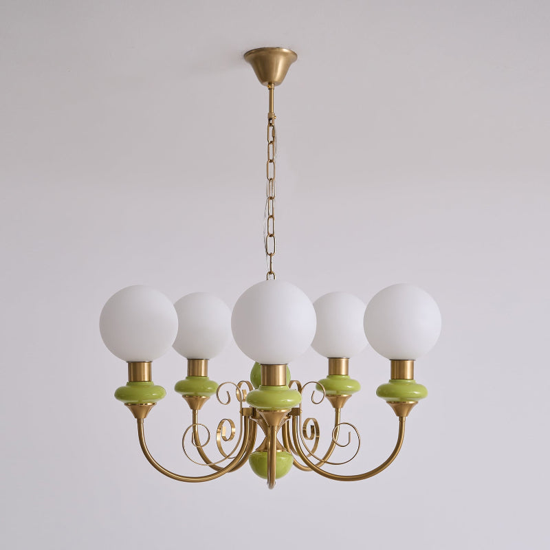 Evsolia Premium Nordic Art Onyx Glass Chandelier - Lamp Copper