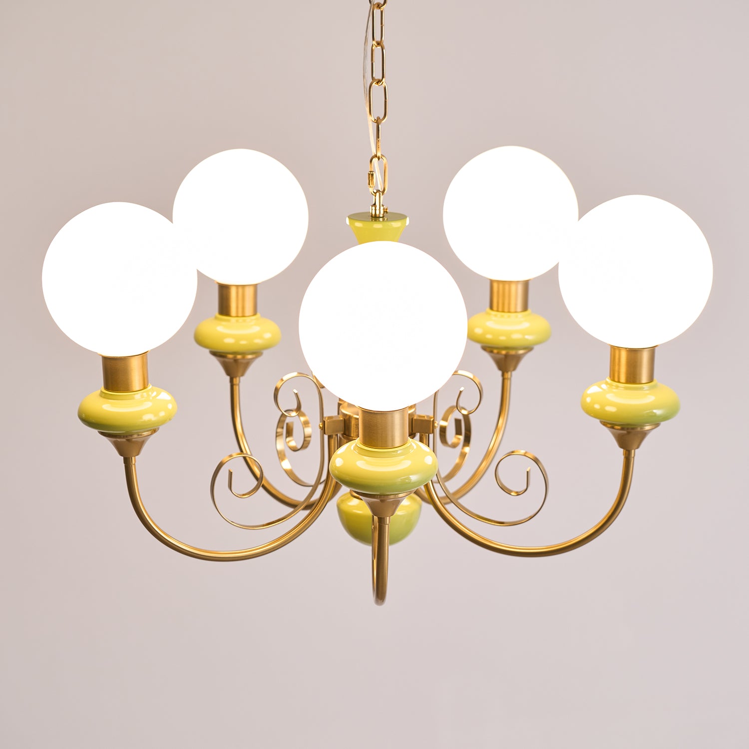 Evsolia Premium Nordic Art Onyx Glass Chandelier - Lamp Copper