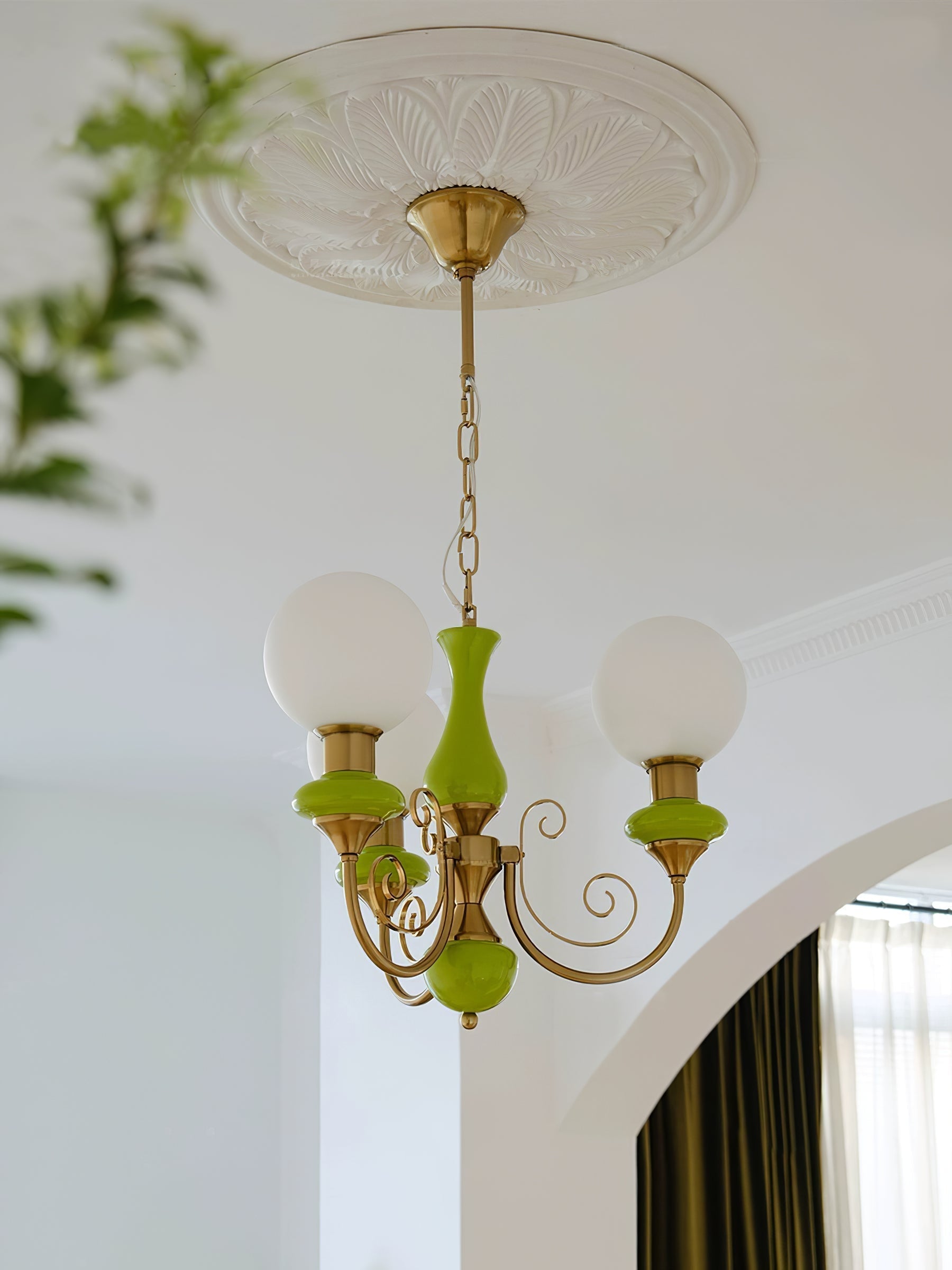 Evsolia Premium Nordic Art Onyx Glass Chandelier - Lamp Copper