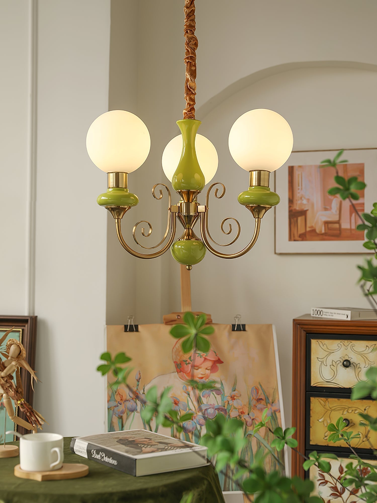 Evsolia Premium Nordic Art Onyx Glass Chandelier - Lamp Copper
