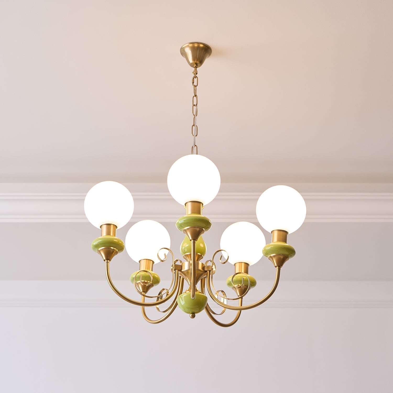 Evsolia Premium Nordic Art Onyx Glass Chandelier - Lamp Copper