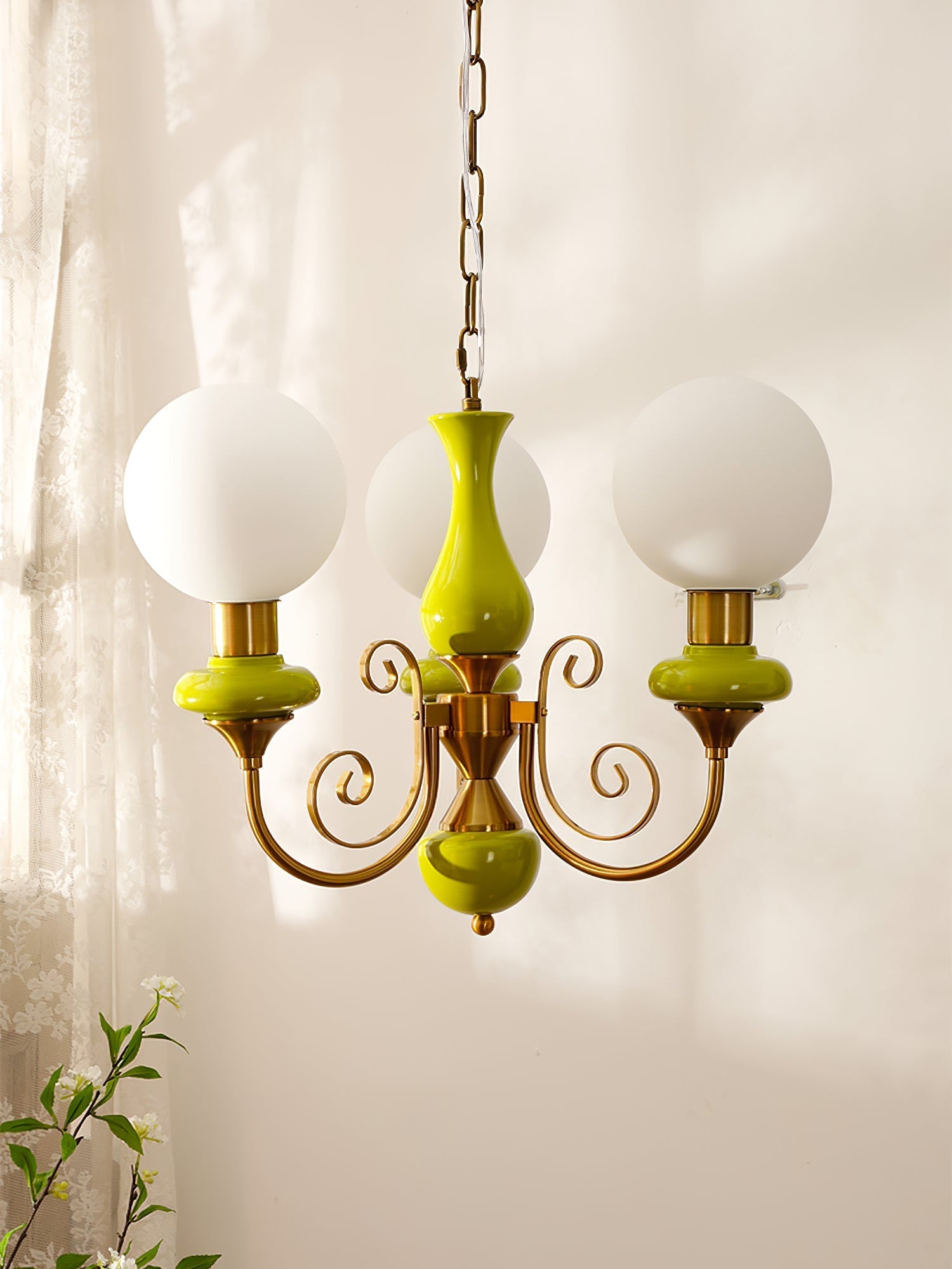 Evsolia Premium Nordic Art Onyx Glass Chandelier - Lamp Copper