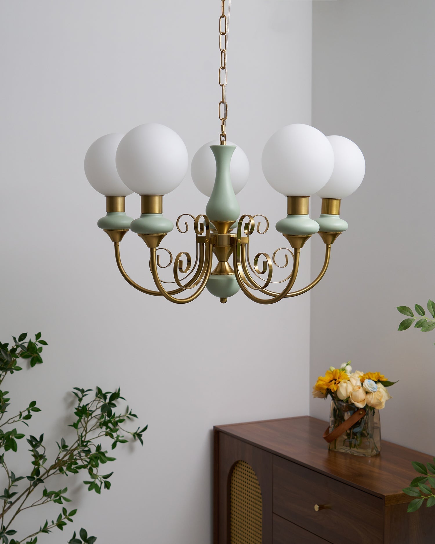 Evsolia Premium Nordic Art Onyx Glass Chandelier - Lamp Copper