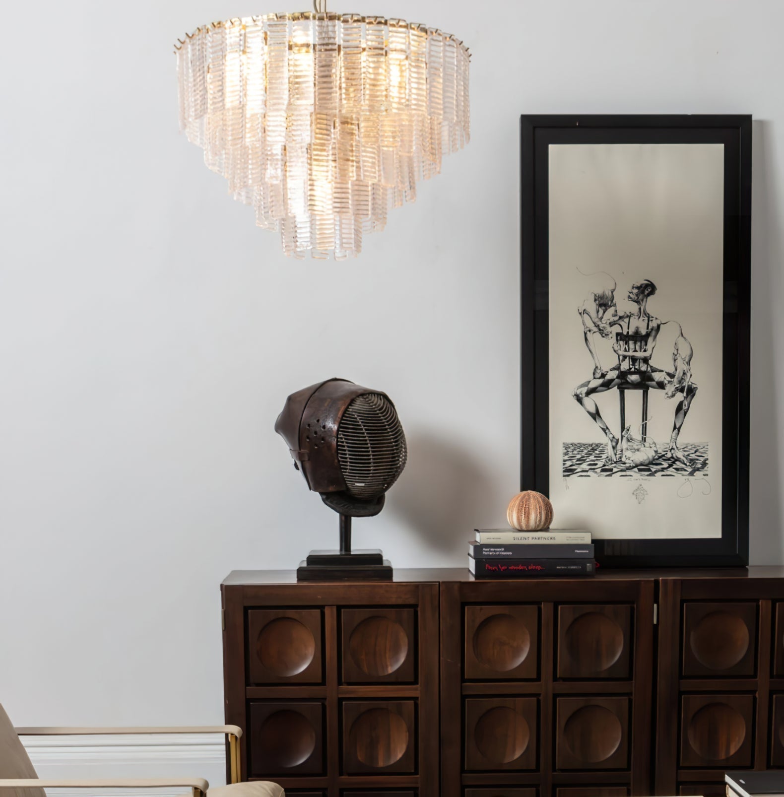 Aurora Chandelier Pink Murano Glass Layered Vintage Luxury - Letslighting