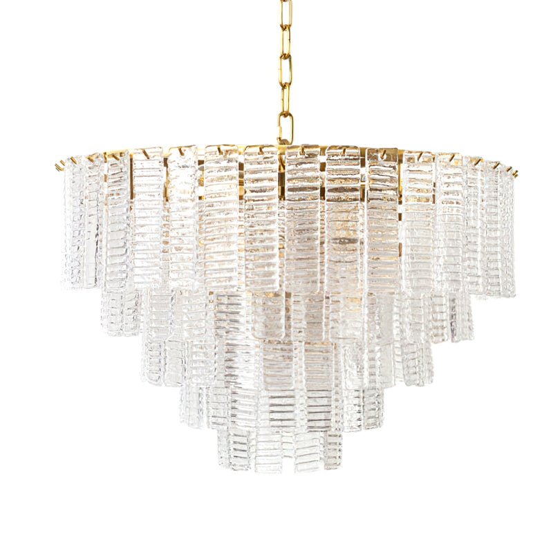 Aurora Chandelier Pink Murano Glass Layered Vintage Luxury - Letslighting