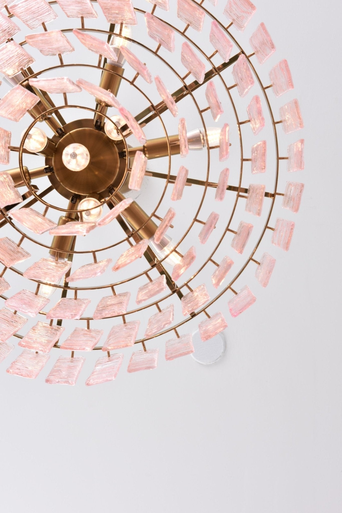Aurora Chandelier Pink Murano Glass Layered Vintage Luxury - Letslighting