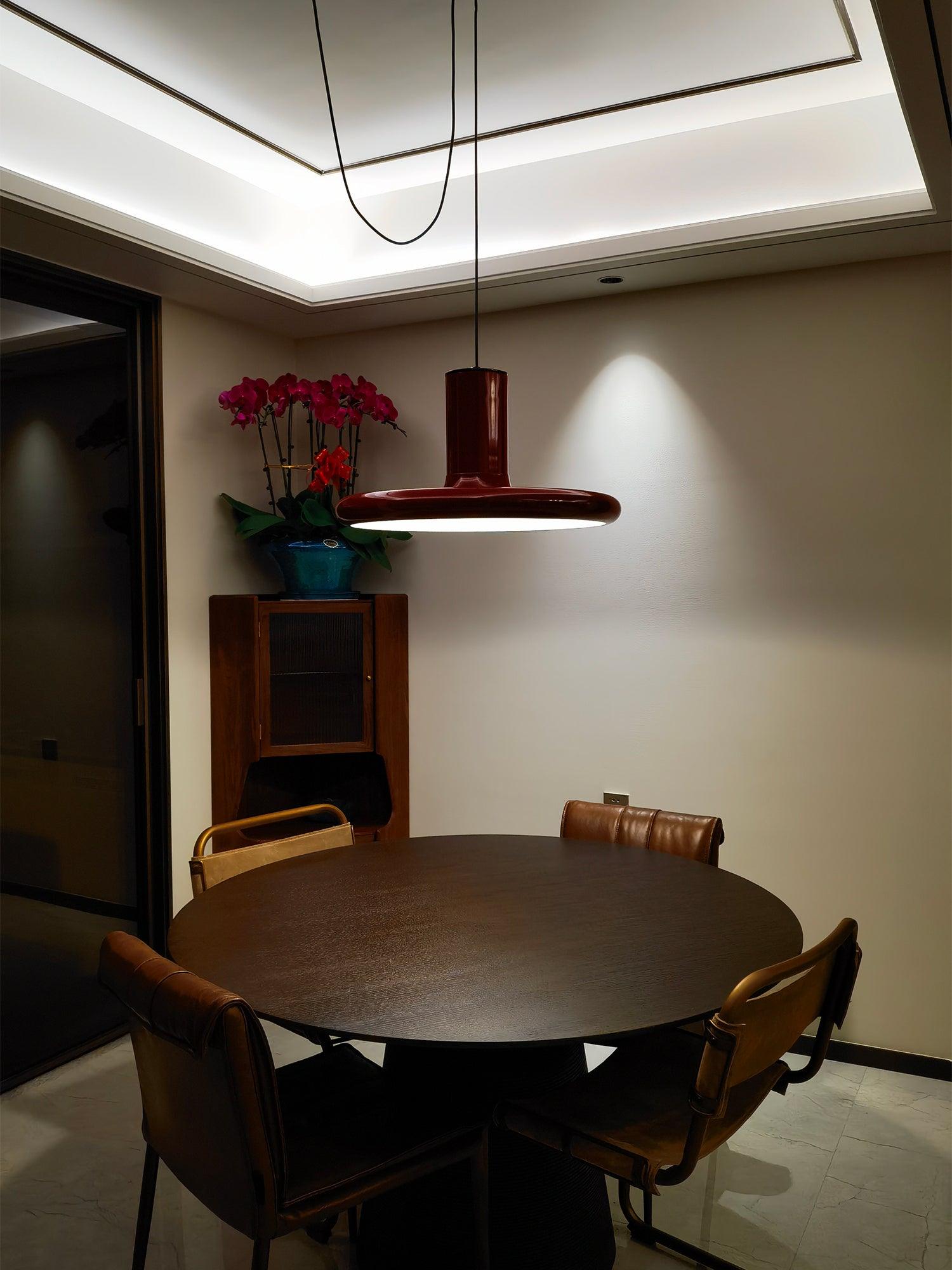 Solara Lampe suspendue cylindrique en aluminium à disque industriel - Neutralighting