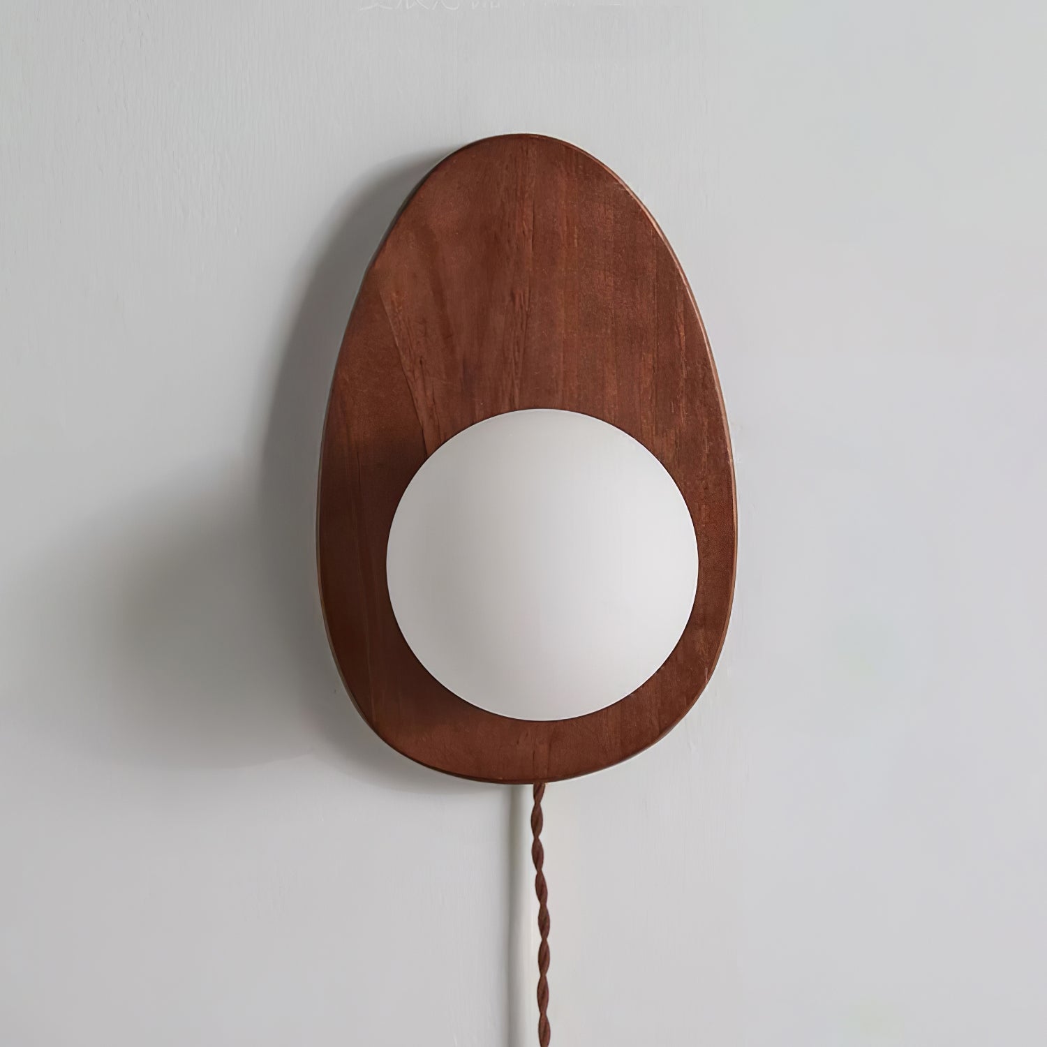 Nylaeiel Nordic Art Plug-in Walnut Glass Wood Wall Lamp - Neutralighting