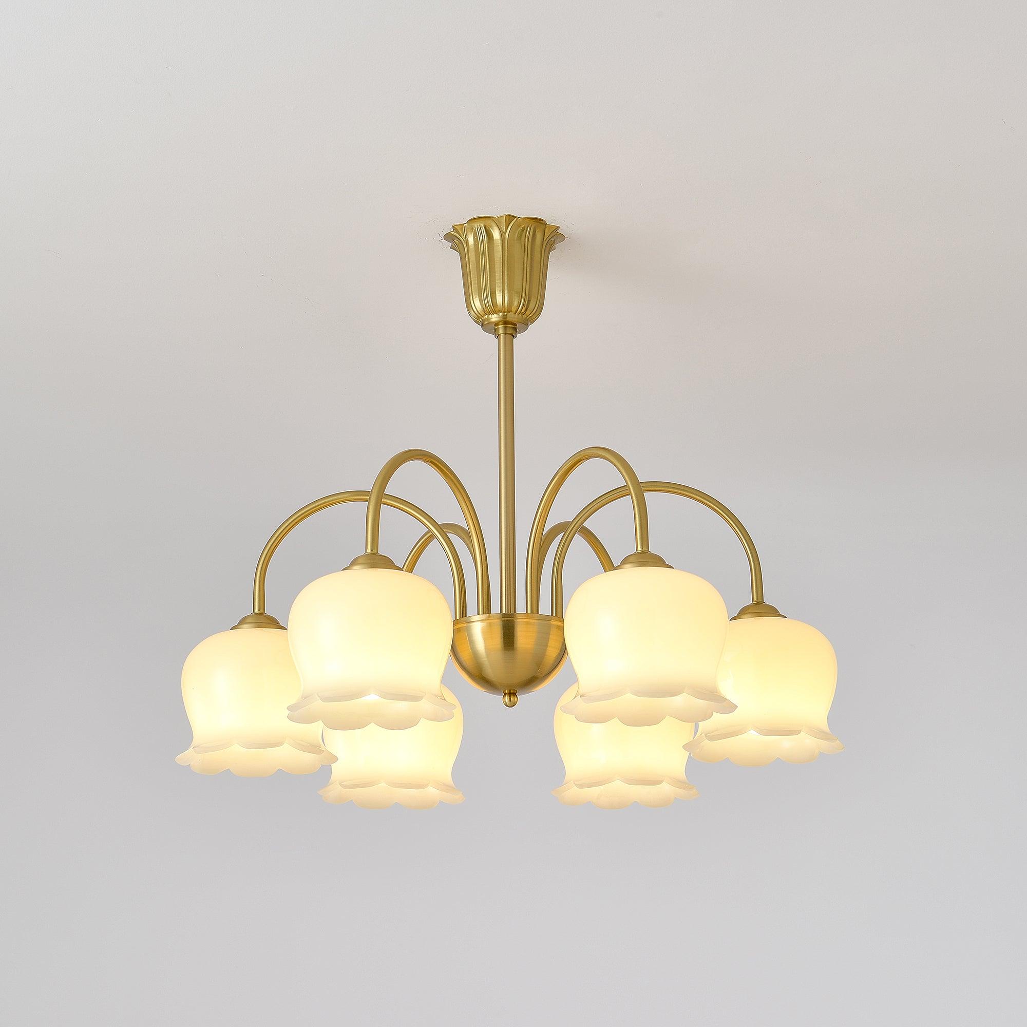 Lustra Chandelier Laiton Bras Courbé Élégant - Neutralighting