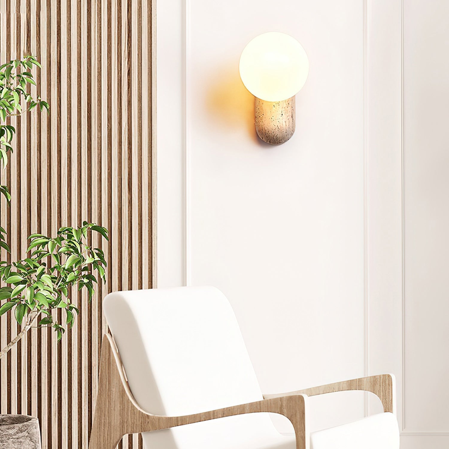 Colaeira Applique Murale Moderne Minimaliste en Travertin - Neutralighting