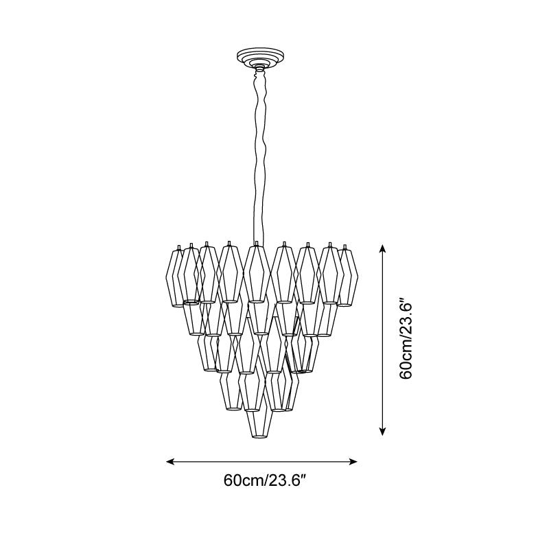Orinelle Lustre Cascade en Verre Luxueux - Neutralighting