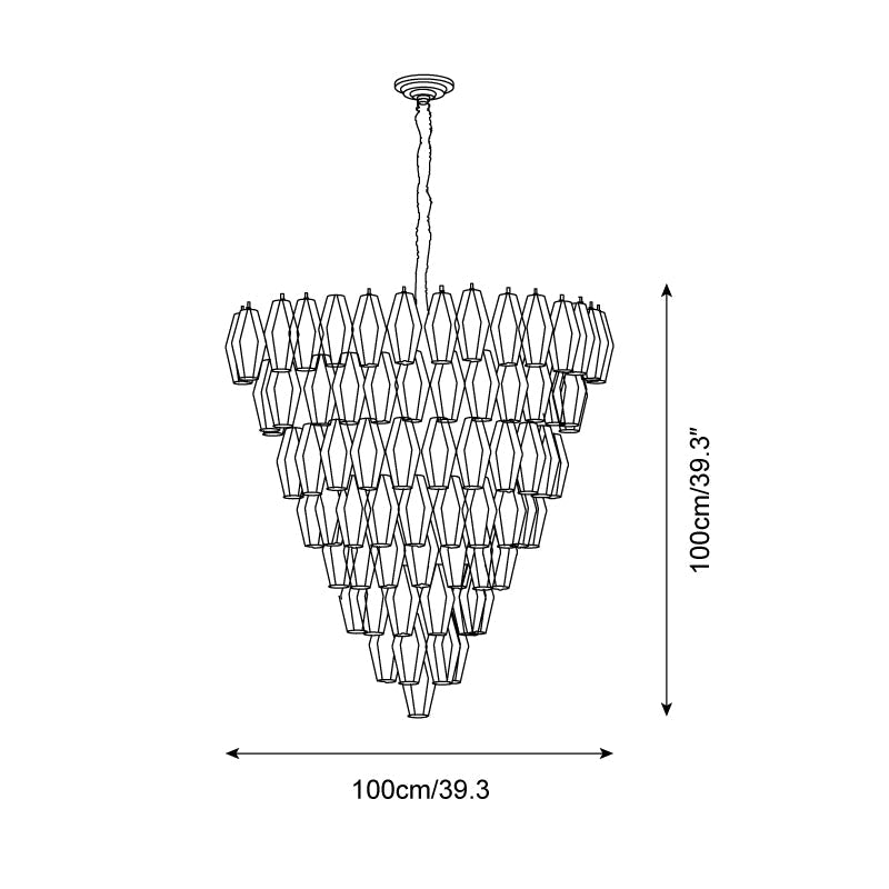 Orinelle Lustre Cascade en Verre Luxueux - Neutralighting