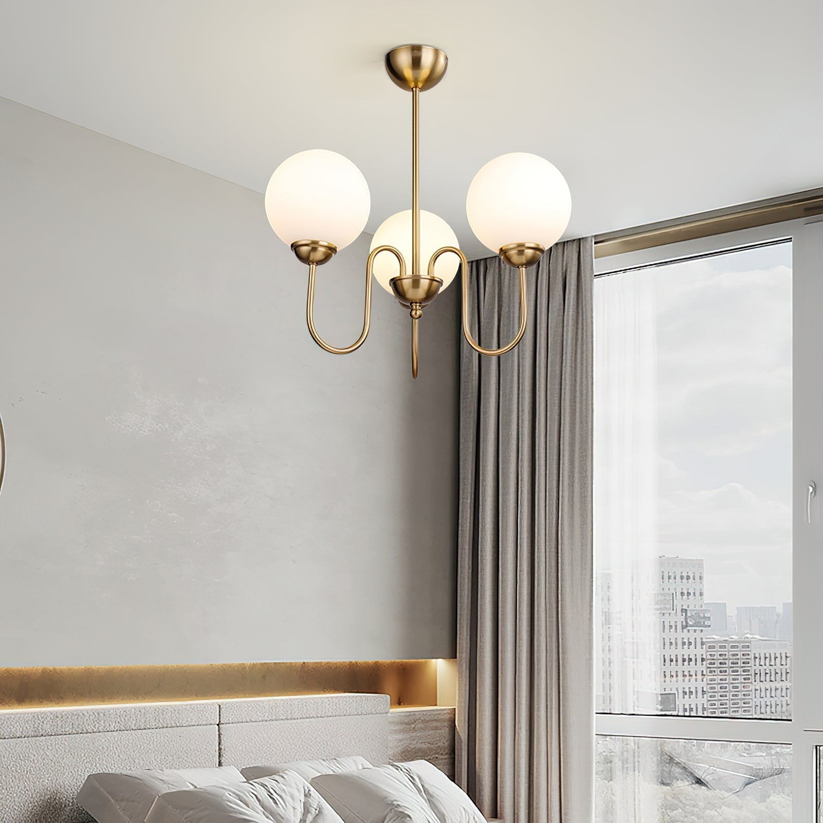 Ildorel Premium Nordic Art Brass Glass Chandelier - Lamp Copper