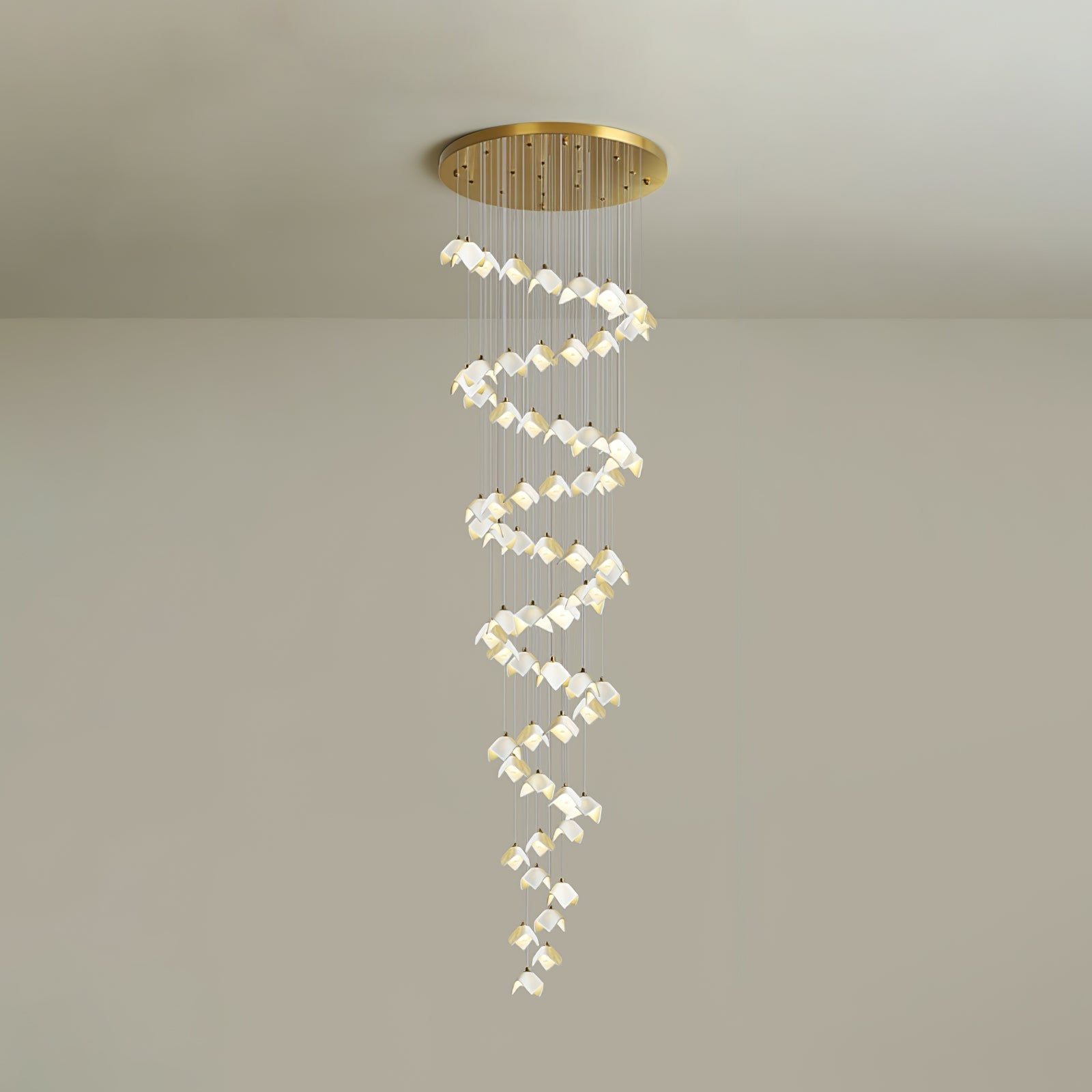 Cithayra Chandelier Géométrique en Verre et Laiton - Neutralighting