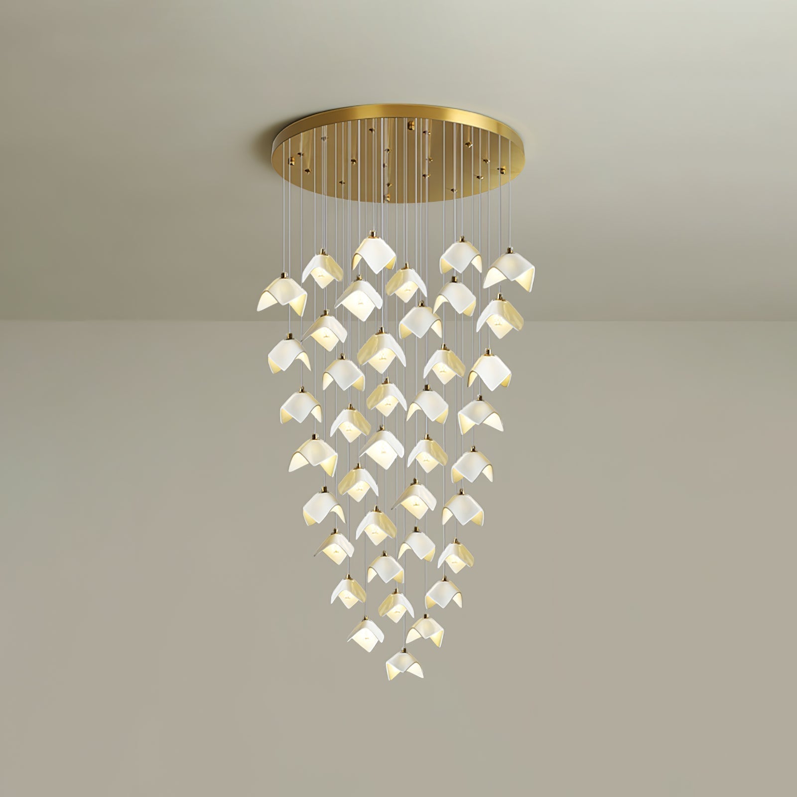 Cithayra Chandelier Géométrique en Verre et Laiton - Neutralighting